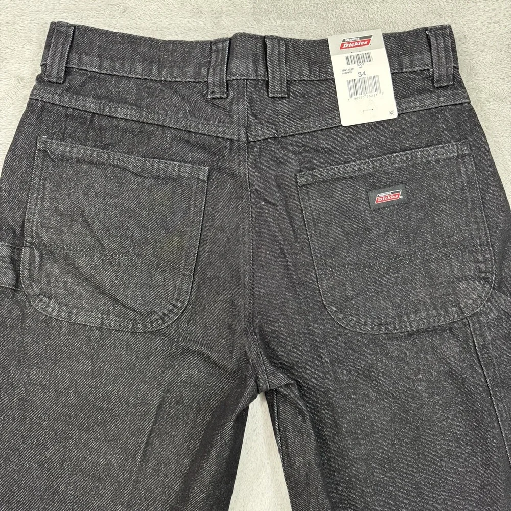 NWT Dickies Carpenter Long Shorts Men's 34 Charcoal Black Relaxed Wide Leg Denim